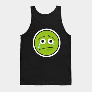 crying green emoji face Tank Top